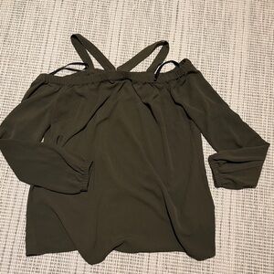 bebe Olive Cold Shoulder Blouse